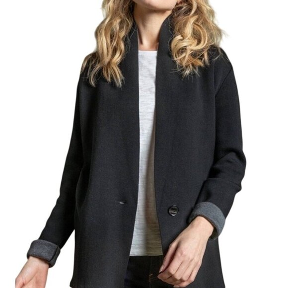 LILLA P Womens Medium Easy Sweater Jacket Cardigan Bottom Rayon Modal Blend $230 - Picture 1 of 11